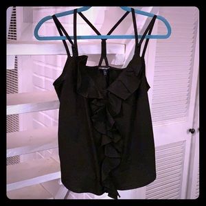 ARMANI black tank with ruffle